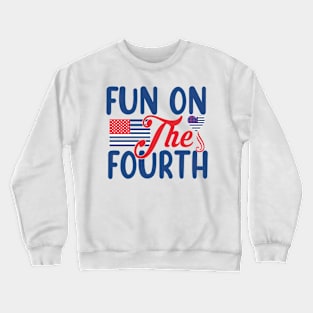 Patriotic Shirts for Men & Women American Flag Shirt Fun On the fourth Graphic Tee USA Star Stripes Crewneck Sweatshirt